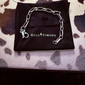 Ross-Simons Sterling Silver Paper clip Link Bracelet 7 inches long.